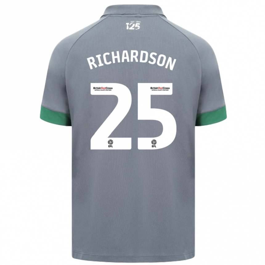 Kids Football Tija Richardson #25 Dark Gray Away Jersey 2024/25 T-Shirt