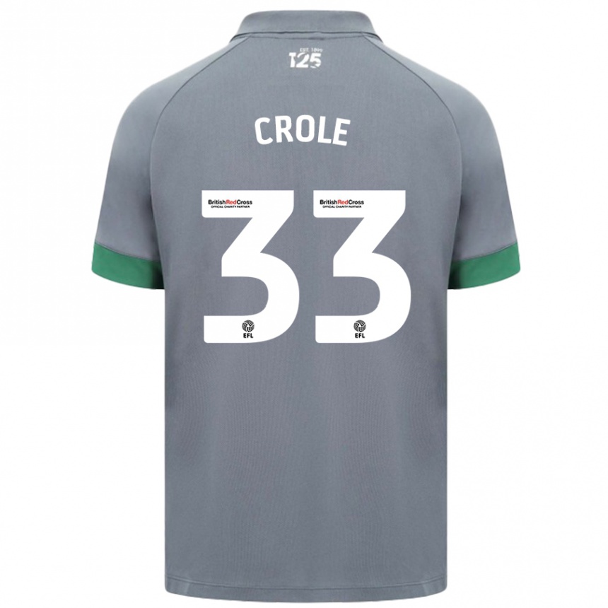 Kids Football James Crole #33 Dark Gray Away Jersey 2024/25 T-Shirt