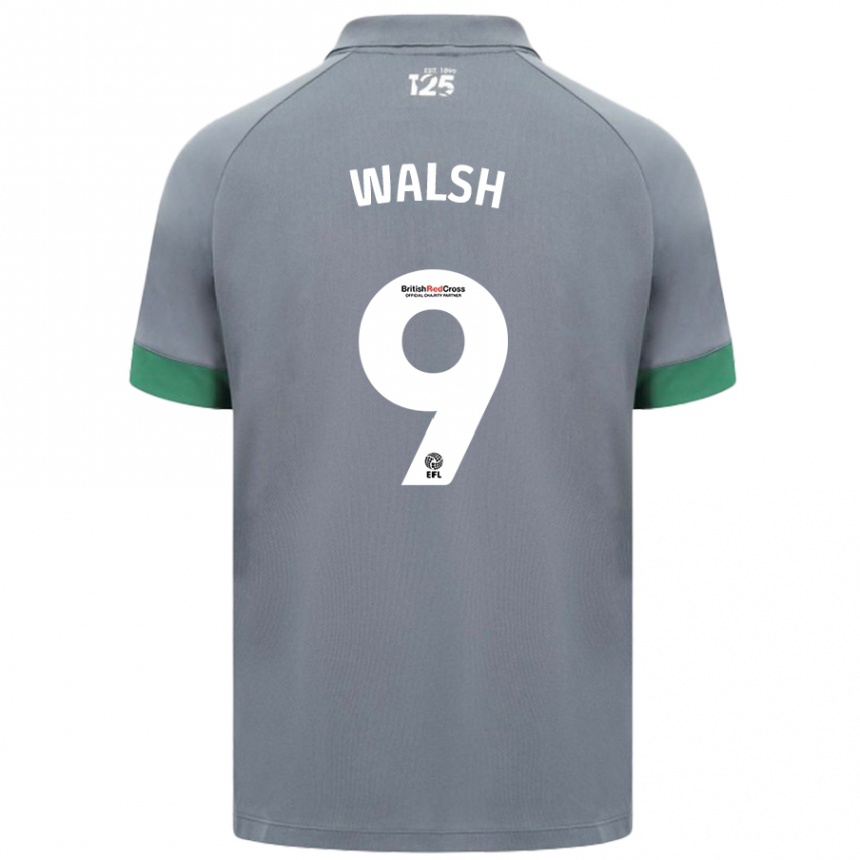 Kids Football Catherine Walsh #9 Dark Gray Away Jersey 2024/25 T-Shirt