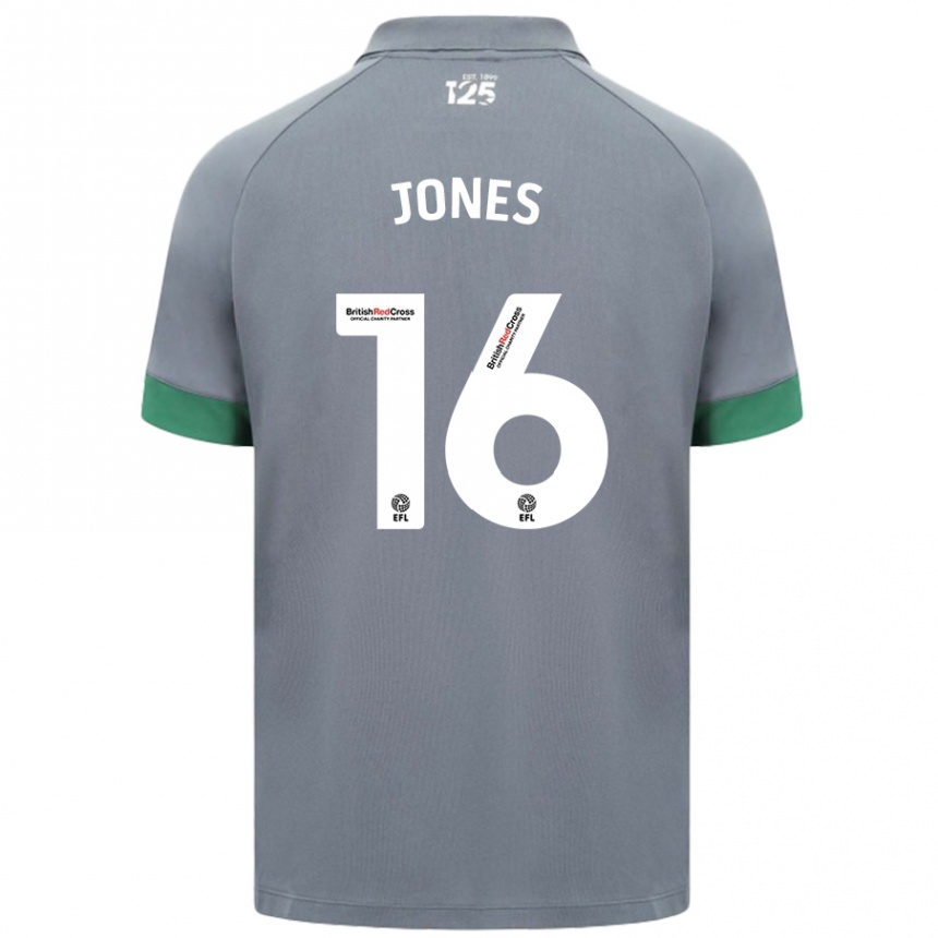 Kids Football Ellie Jones #16 Dark Gray Away Jersey 2024/25 T-Shirt