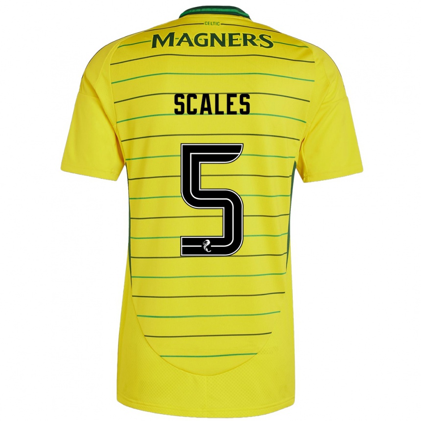 Kids Football Liam Scales #5 Yellow Away Jersey 2024/25 T-Shirt