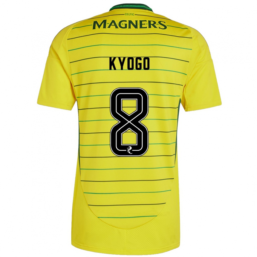 Kids Football Kyogo Furuhashi #8 Yellow Away Jersey 2024/25 T-Shirt