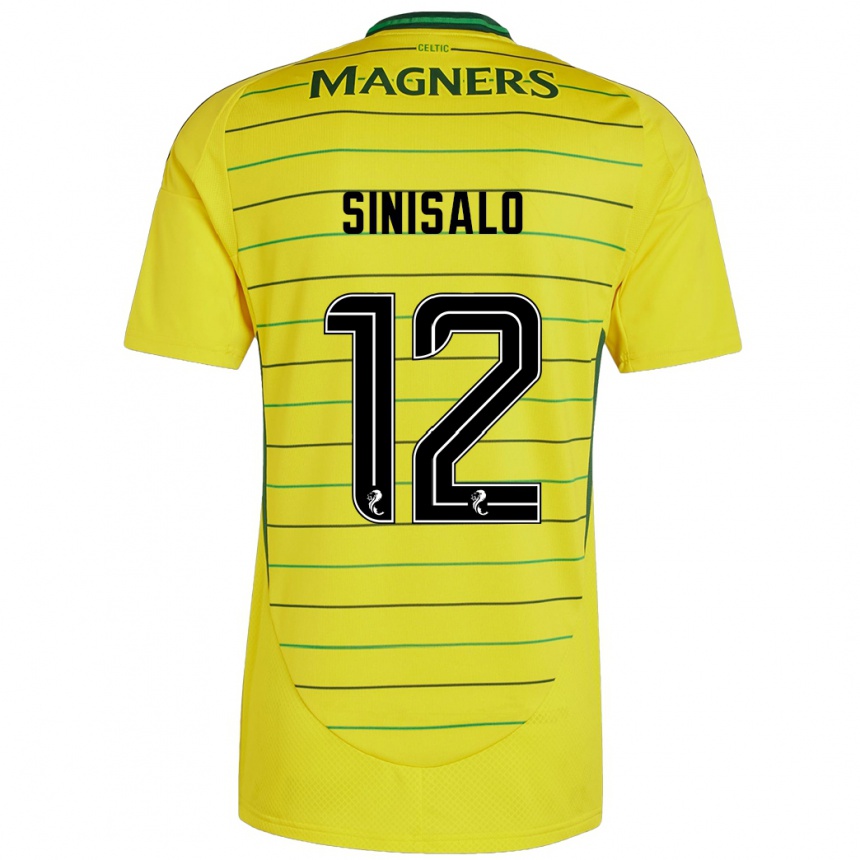 Kids Football Viljami Sinisalo #12 Yellow Away Jersey 2024/25 T-Shirt