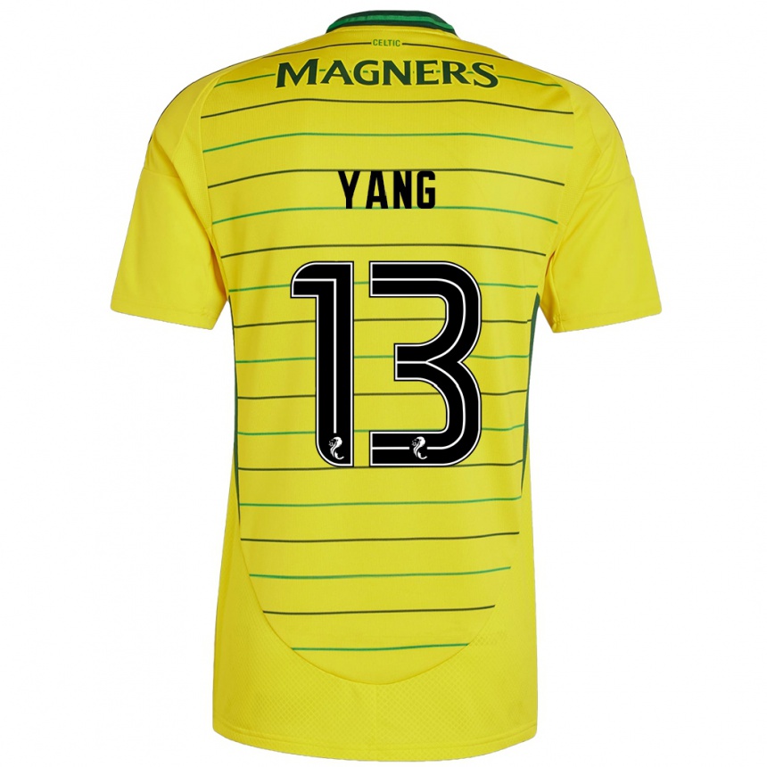 Kids Football Hyun-Jun Yang #13 Yellow Away Jersey 2024/25 T-Shirt