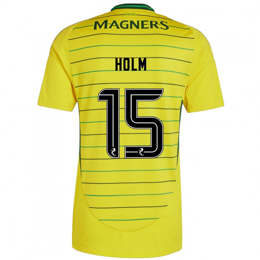 Kids Football Odin Thiago Holm #15 Yellow Away Jersey 2024/25 T-Shirt