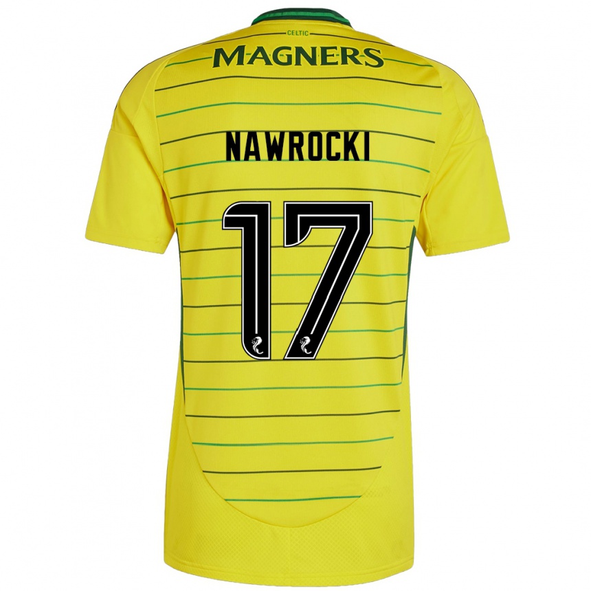 Kids Football Maik Nawrocki #17 Yellow Away Jersey 2024/25 T-Shirt