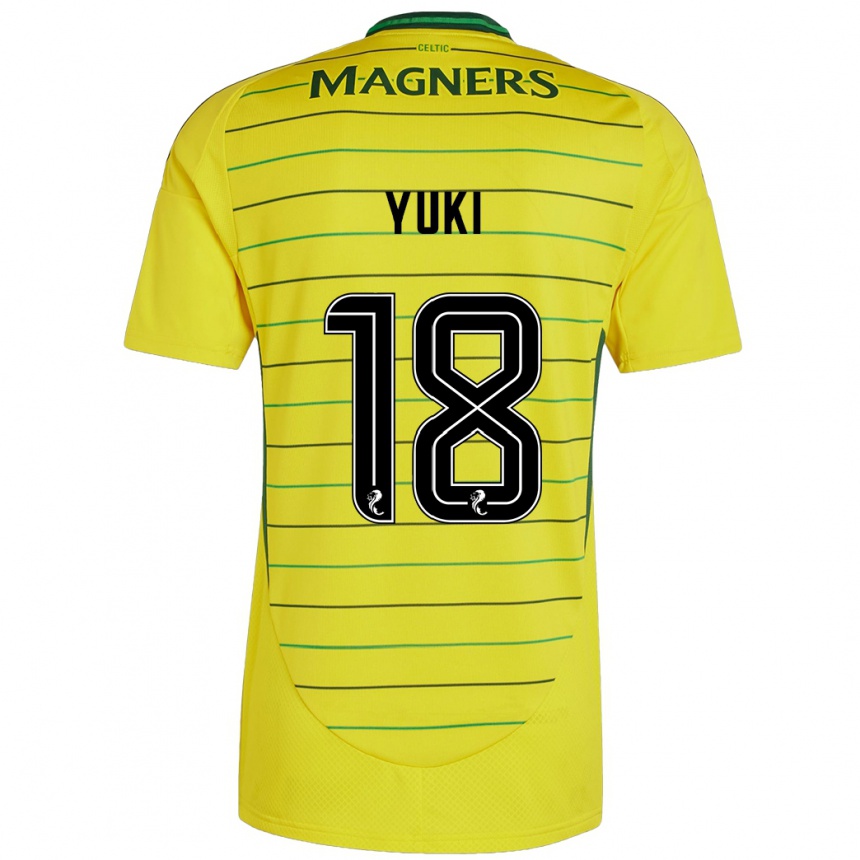 Kids Football Yuki Kobayashi #18 Yellow Away Jersey 2024/25 T-Shirt