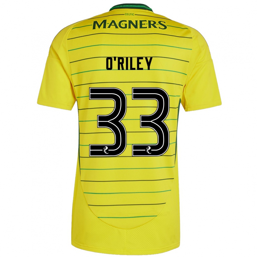 Kids Football Matt O'riley #33 Yellow Away Jersey 2024/25 T-Shirt