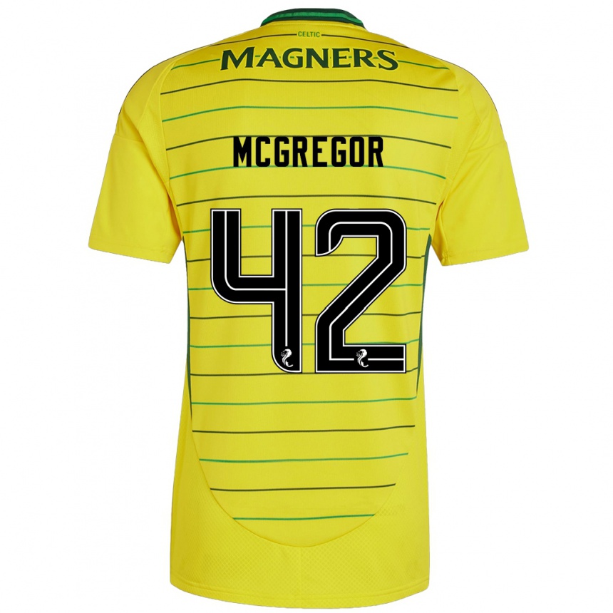 Kids Football Callum Mcgregor #42 Yellow Away Jersey 2024/25 T-Shirt