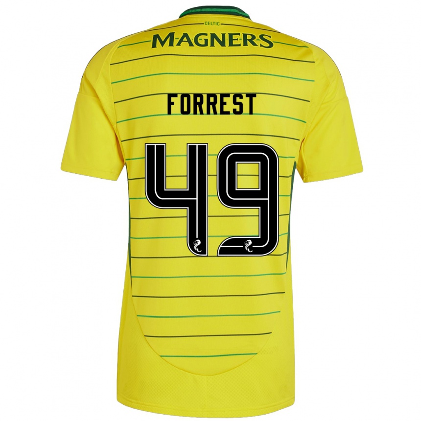 Kids Football James Forrest #49 Yellow Away Jersey 2024/25 T-Shirt