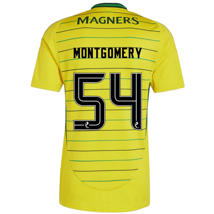 Kids Football Adam Montgomery #54 Yellow Away Jersey 2024/25 T-Shirt