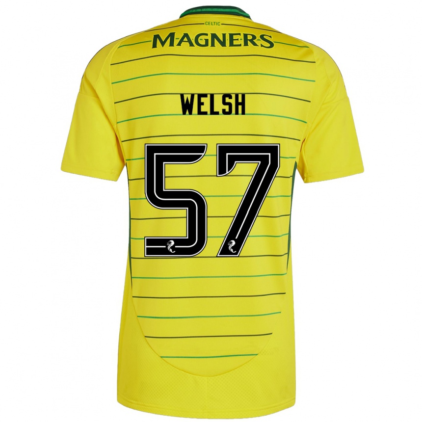 Kids Football Stephen Welsh #57 Yellow Away Jersey 2024/25 T-Shirt