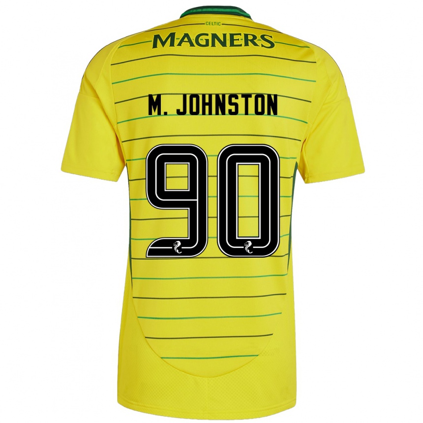 Kids Football Mikey Johnston #90 Yellow Away Jersey 2024/25 T-Shirt