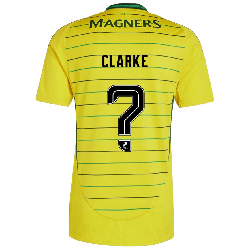 Kids Football Josh Clarke #0 Yellow Away Jersey 2024/25 T-Shirt