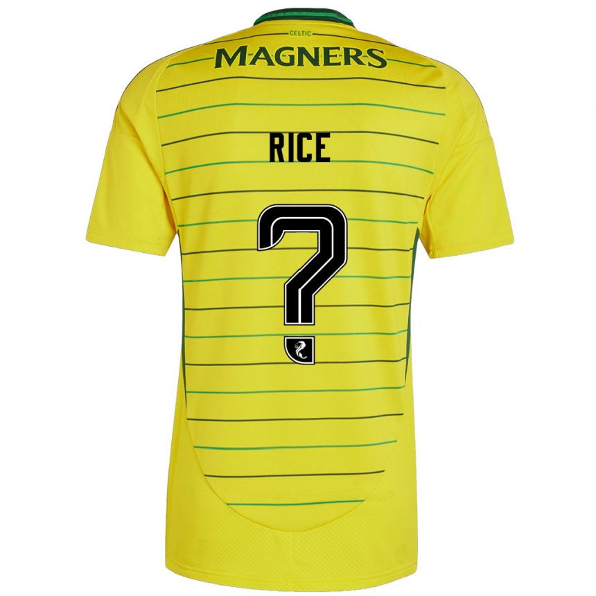 Kids Football Aidan Rice #0 Yellow Away Jersey 2024/25 T-Shirt