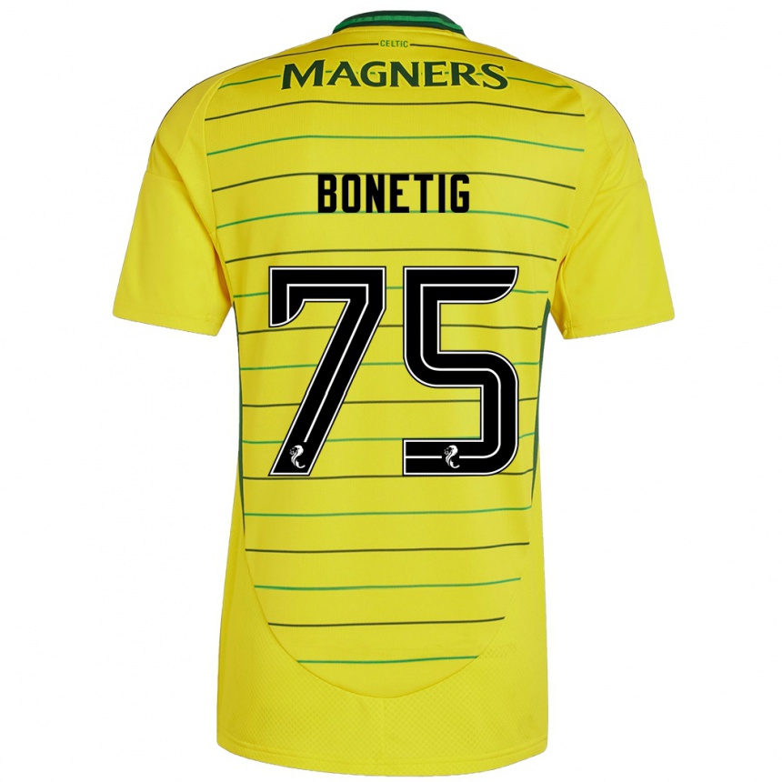 Kids Football Liam Bonetig #75 Yellow Away Jersey 2024/25 T-Shirt