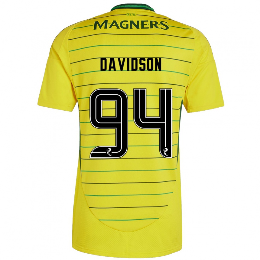 Kids Football Bruno Davidson #94 Yellow Away Jersey 2024/25 T-Shirt