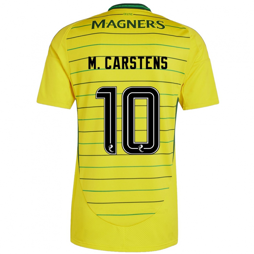 Kids Football Mathilde Carstens #10 Yellow Away Jersey 2024/25 T-Shirt