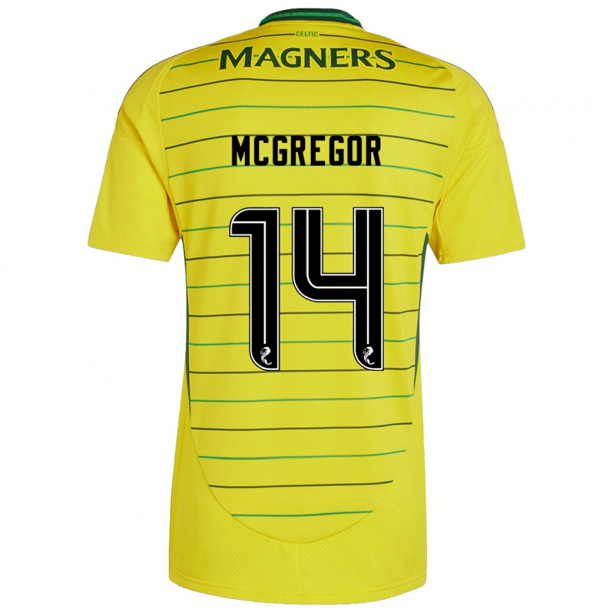 Kids Football Shannon Mcgregor #14 Yellow Away Jersey 2024/25 T-Shirt