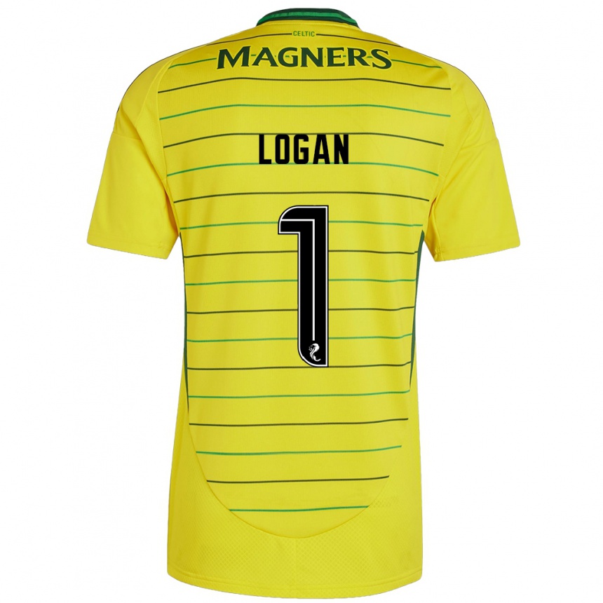 Kids Football Chloe Logan #1 Yellow Away Jersey 2024/25 T-Shirt