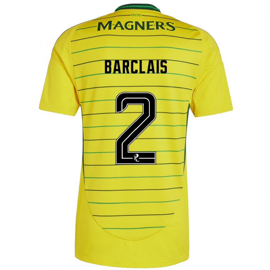 Kids Football Celya Barclais #2 Yellow Away Jersey 2024/25 T-Shirt