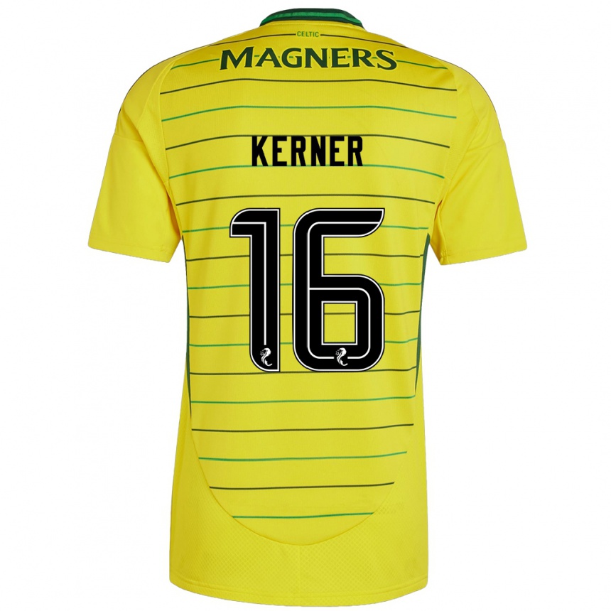 Kids Football Hana Kerner #16 Yellow Away Jersey 2024/25 T-Shirt