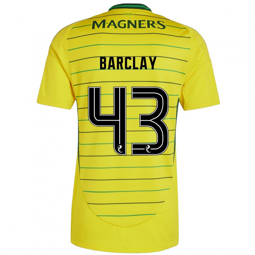 Kids Football Lucy Barclay #43 Yellow Away Jersey 2024/25 T-Shirt