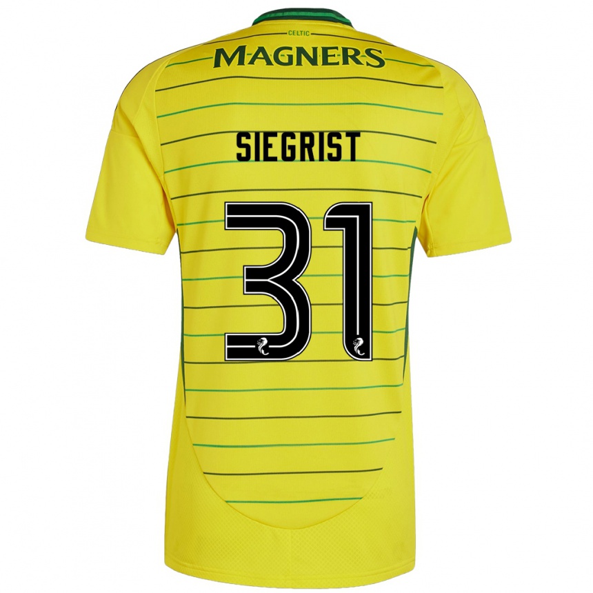 Kids Football Benjamin Siegrist #31 Yellow Away Jersey 2024/25 T-Shirt