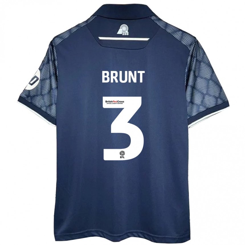 Kids Football Lewis Brunt #3 Black Away Jersey 2024/25 T-Shirt