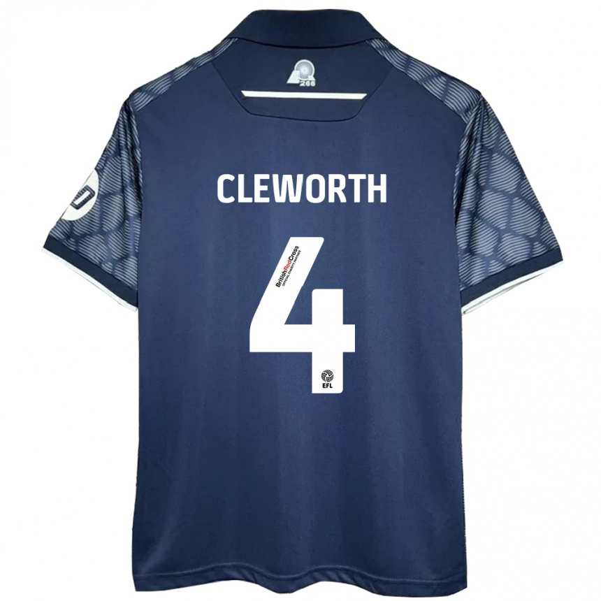 Kids Football Max Cleworth #4 Black Away Jersey 2024/25 T-Shirt