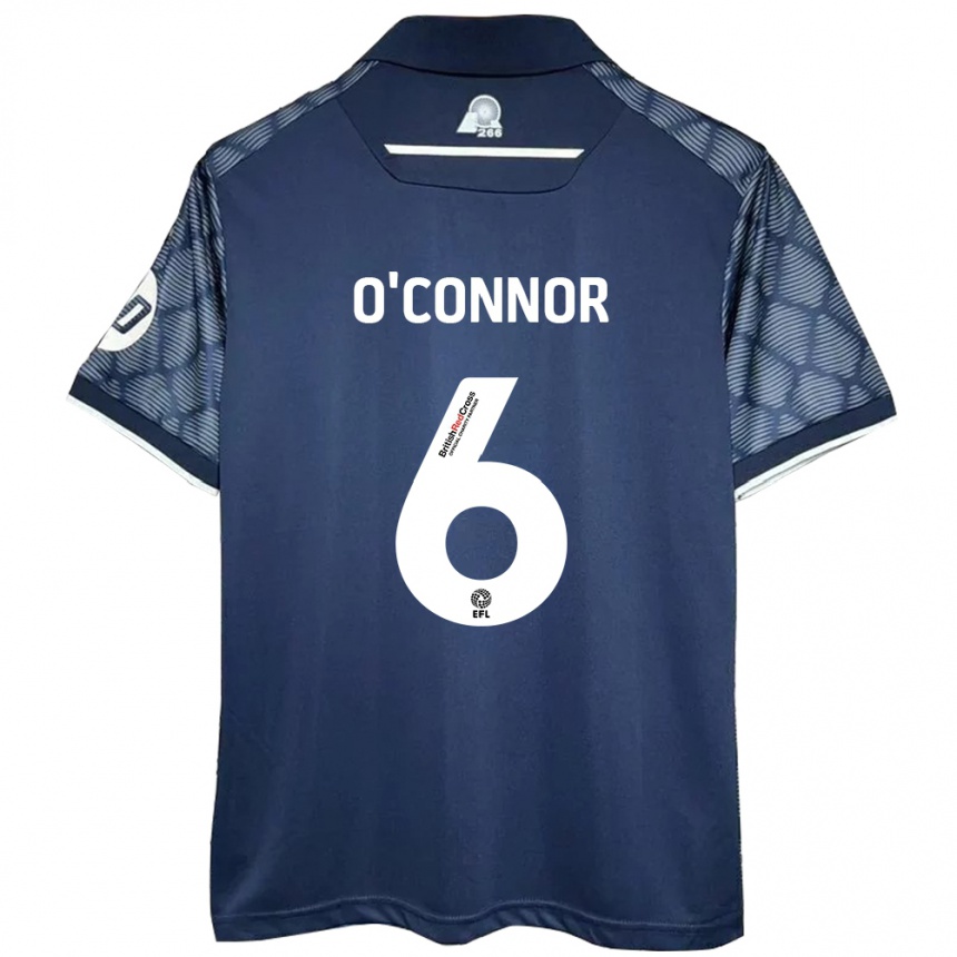 Kids Football Thomas O'connor #6 Black Away Jersey 2024/25 T-Shirt