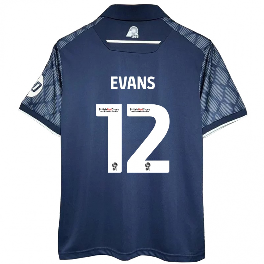 Kids Football George Evans #12 Black Away Jersey 2024/25 T-Shirt