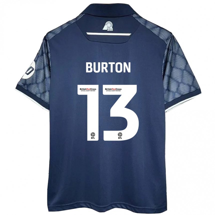 Kids Football Callum Burton #13 Black Away Jersey 2024/25 T-Shirt