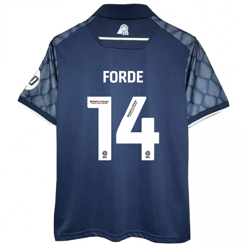 Kids Football Anthony Forde #14 Black Away Jersey 2024/25 T-Shirt