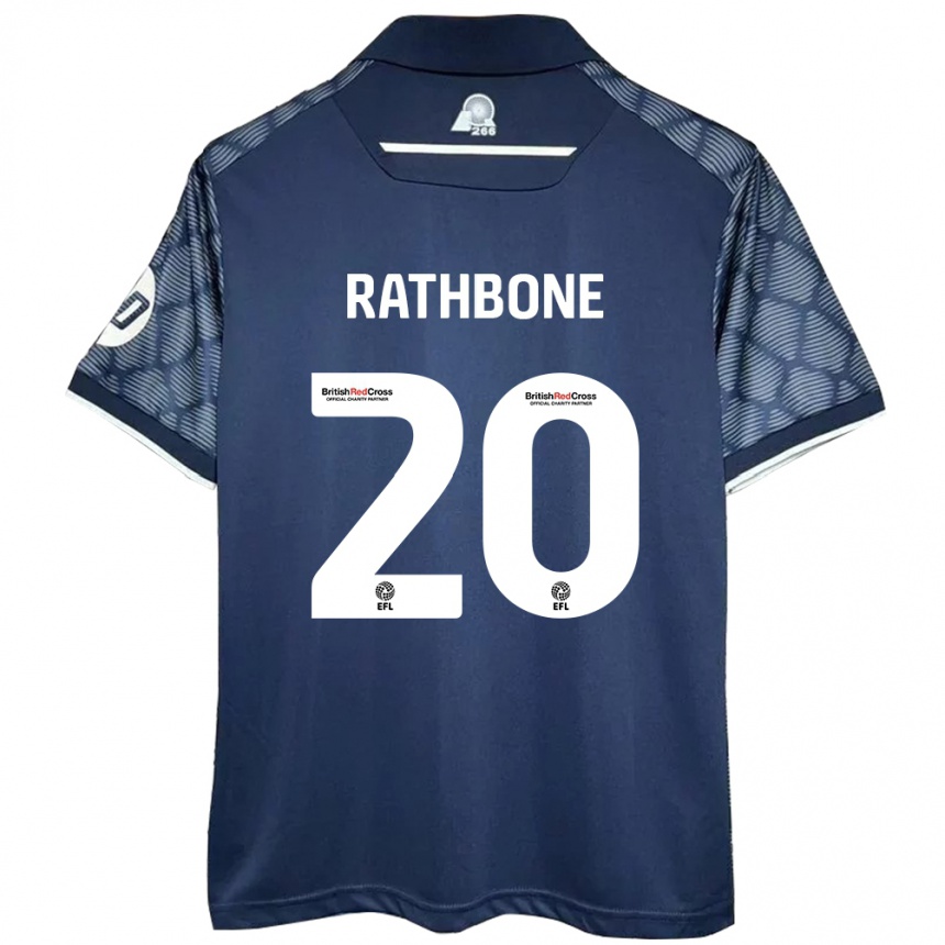 Kids Football Ollie Rathbone #20 Black Away Jersey 2024/25 T-Shirt