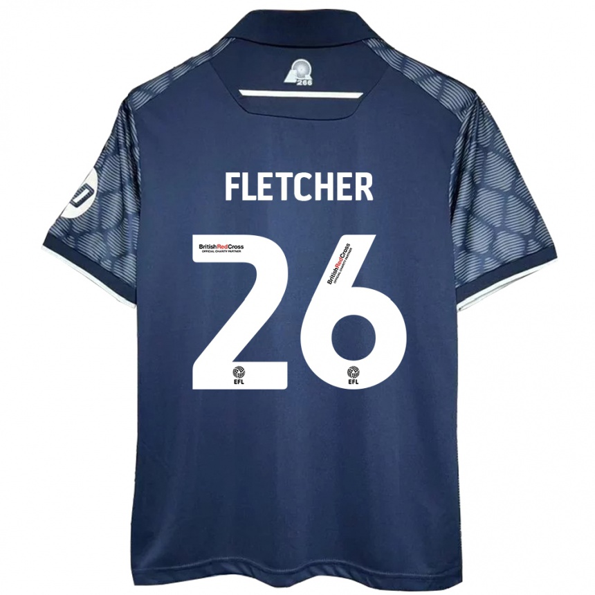 Kids Football Steven Fletcher #26 Black Away Jersey 2024/25 T-Shirt