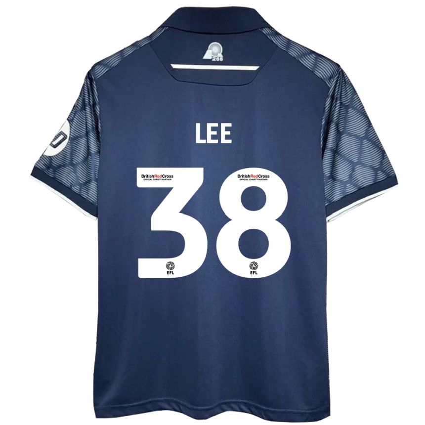 Kids Football Elliot Lee #38 Black Away Jersey 2024/25 T-Shirt