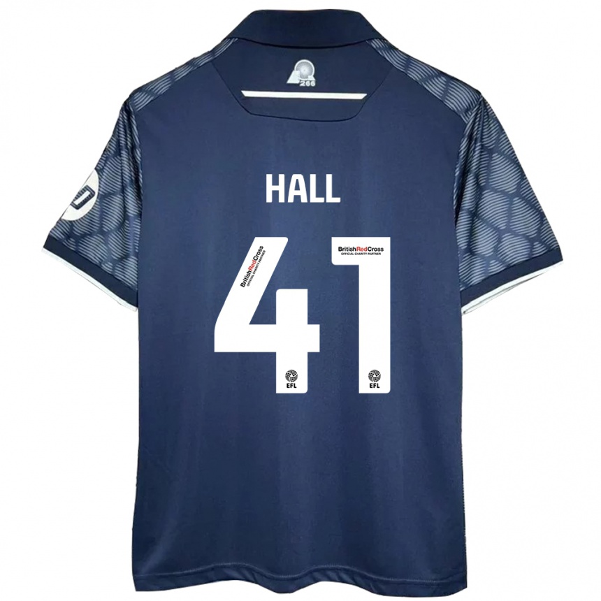 Kids Football Liam Hall #41 Black Away Jersey 2024/25 T-Shirt