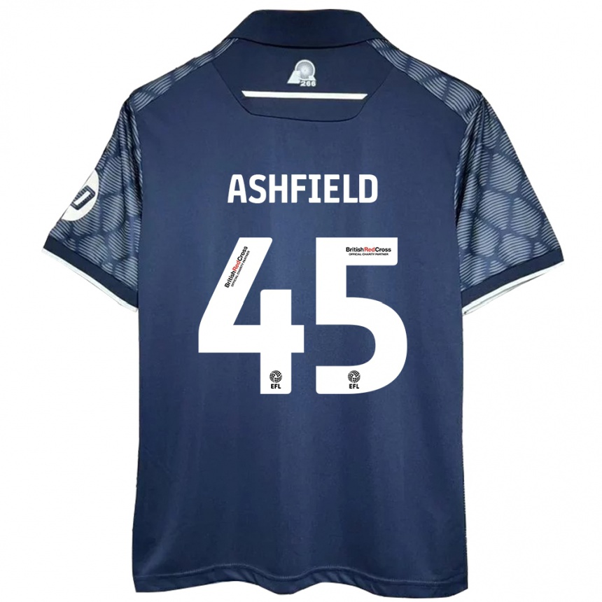 Kids Football Harry Ashfield #45 Black Away Jersey 2024/25 T-Shirt