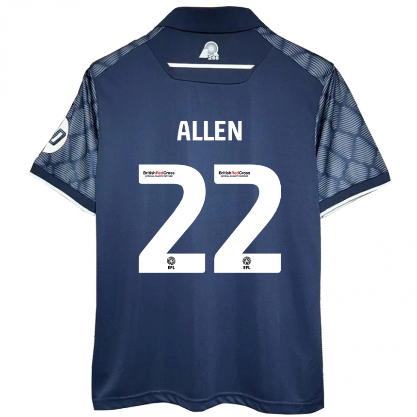 Kids Football Keren Allen #22 Black Away Jersey 2024/25 T-Shirt