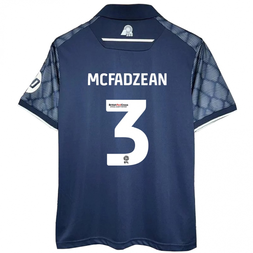 Kids Football Callum Mcfadzean #3 Black Away Jersey 2024/25 T-Shirt