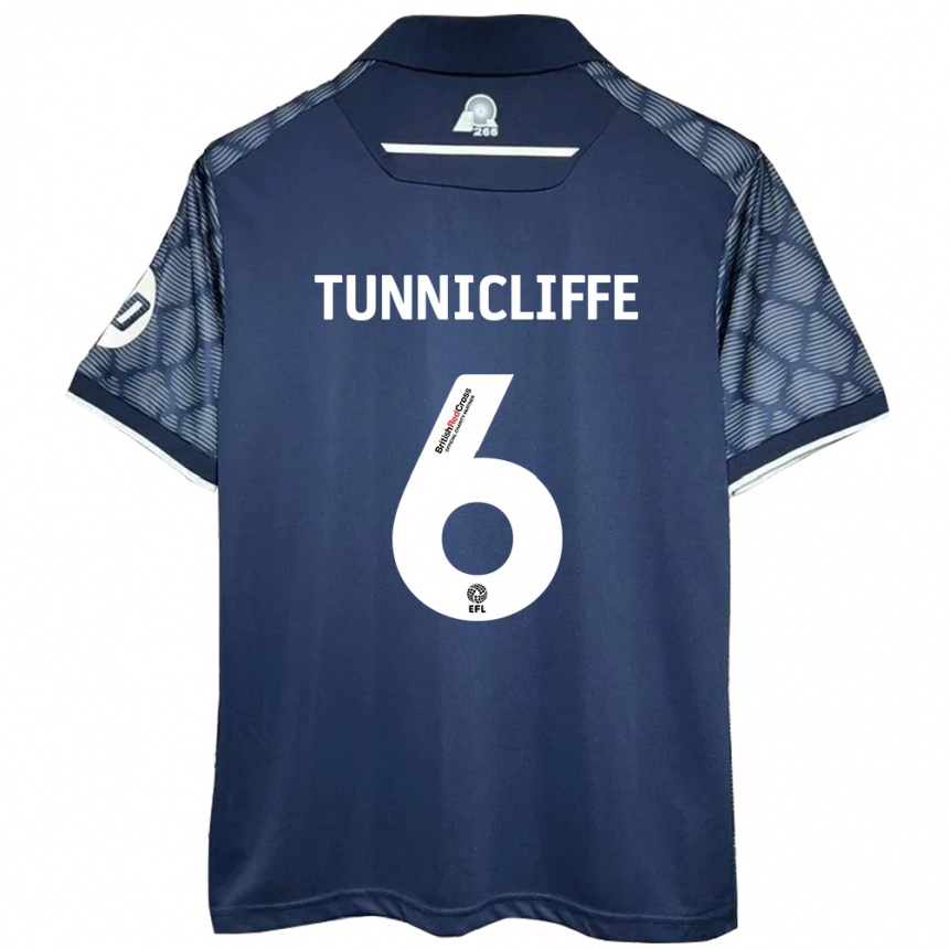 Kids Football Jordan Tunnicliffe #6 Black Away Jersey 2024/25 T-Shirt