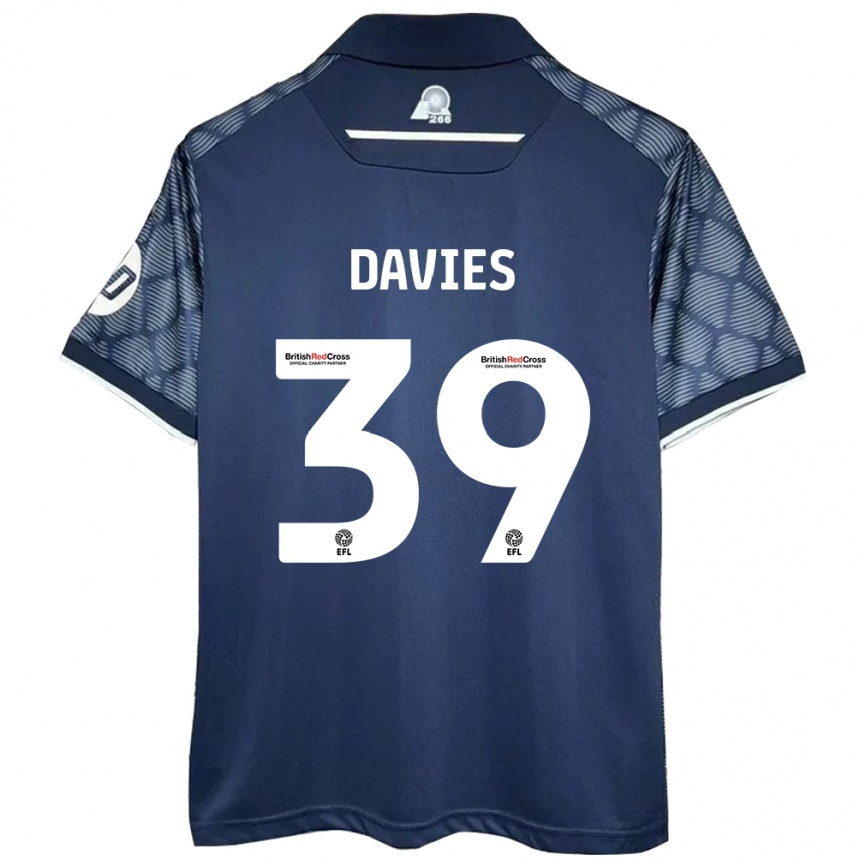 Kids Football Daniel Davies #39 Black Away Jersey 2024/25 T-Shirt