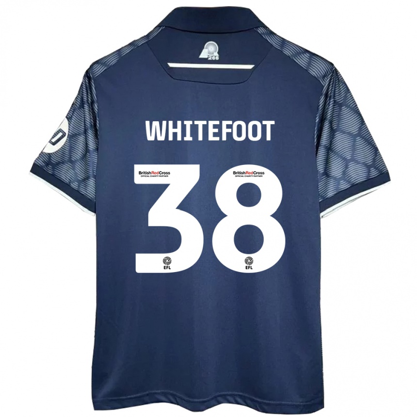 Kids Football Lily Whitefoot #38 Black Away Jersey 2024/25 T-Shirt