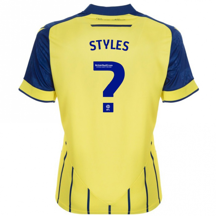 Kids Football Callum Styles #0 Yellow Blue Away Jersey 2024/25 T-Shirt