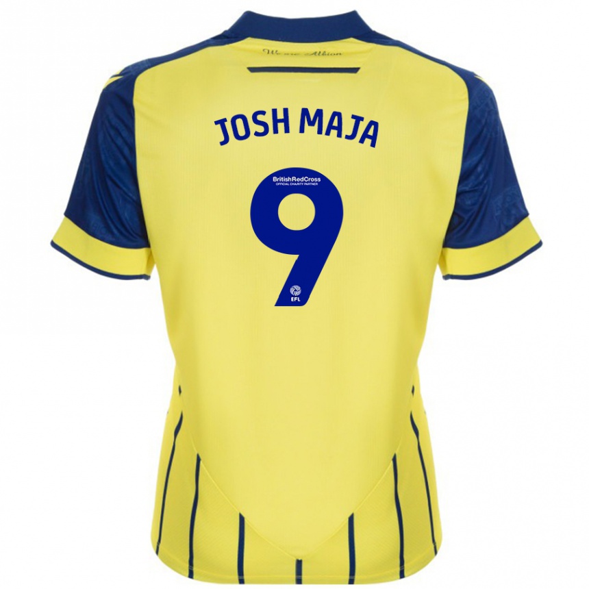 Kids Football Josh Maja #9 Yellow Blue Away Jersey 2024/25 T-Shirt