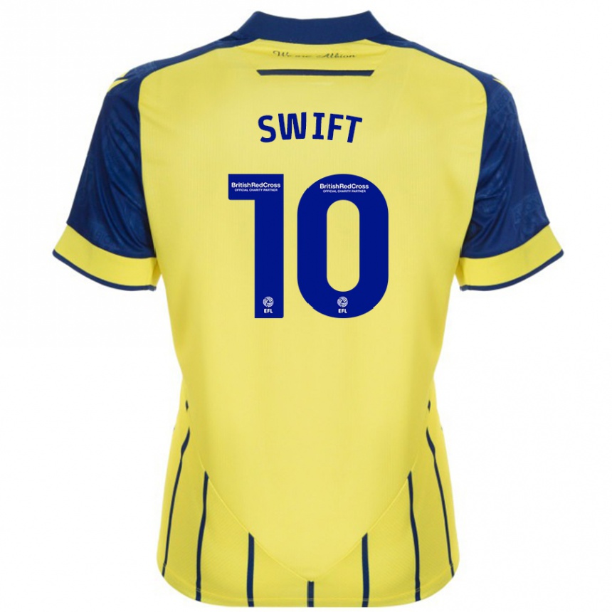 Kids Football John Swift #10 Yellow Blue Away Jersey 2024/25 T-Shirt