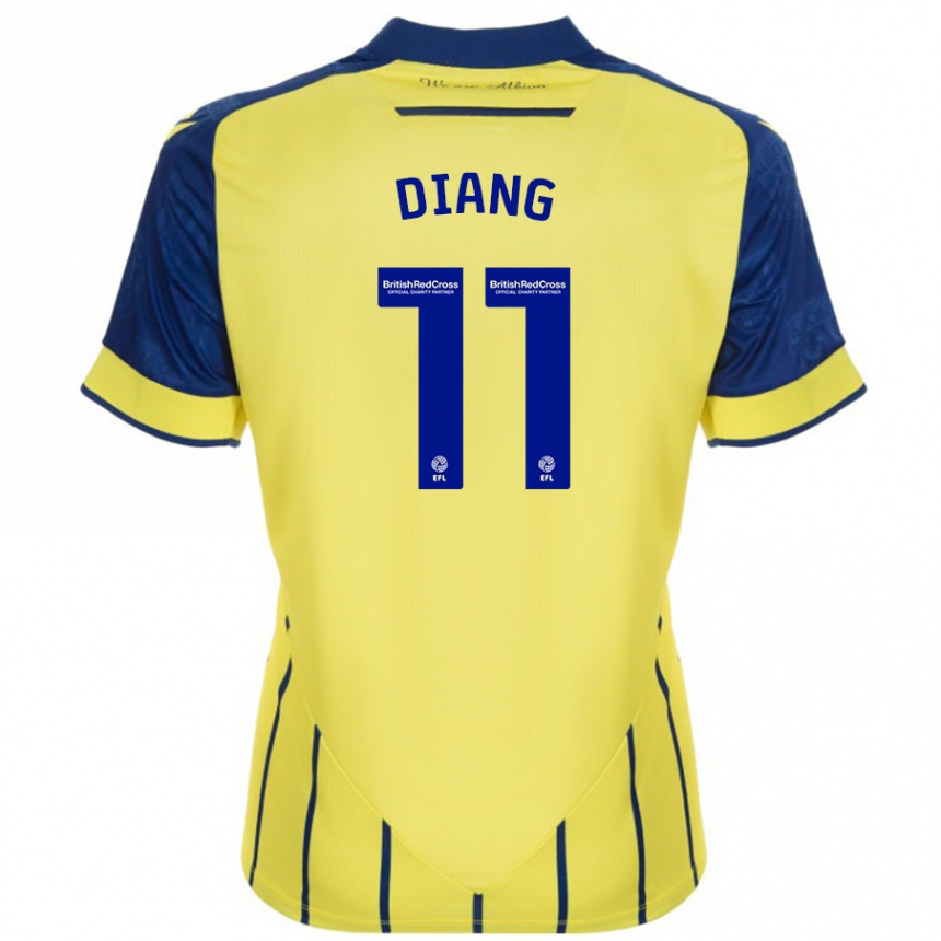 Kids Football Grady Diangana #11 Yellow Blue Away Jersey 2024/25 T-Shirt