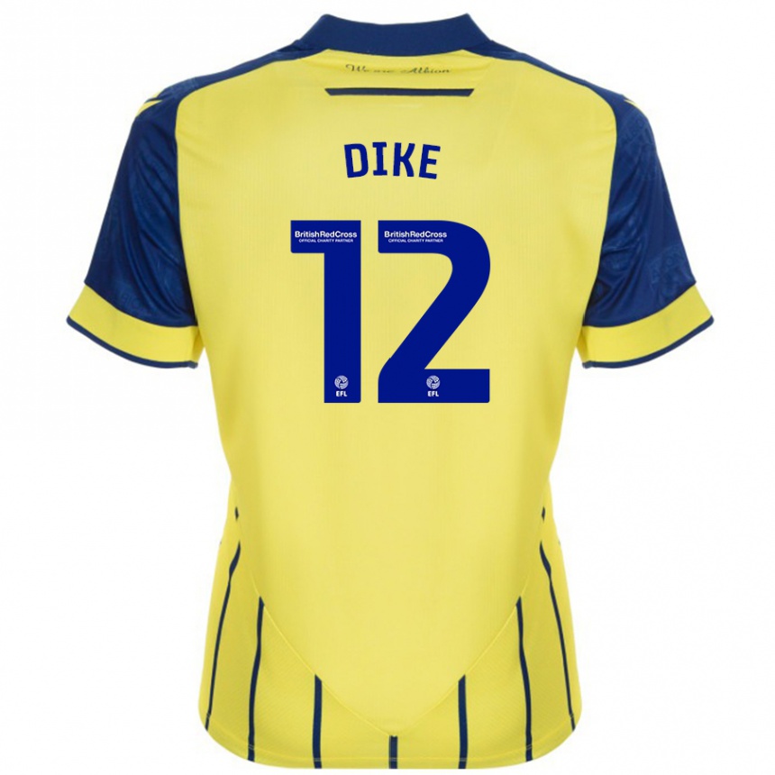 Kids Football Daryl Dike #12 Yellow Blue Away Jersey 2024/25 T-Shirt