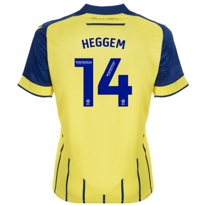 Kids Football Torbjørn Heggem #14 Yellow Blue Away Jersey 2024/25 T-Shirt